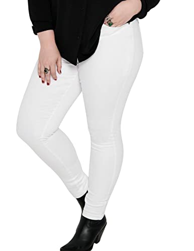 ONLY Carmakoma Damen Caraugusta Hw Skinny White Noos Jeans, White, 48W 32L EU Cover