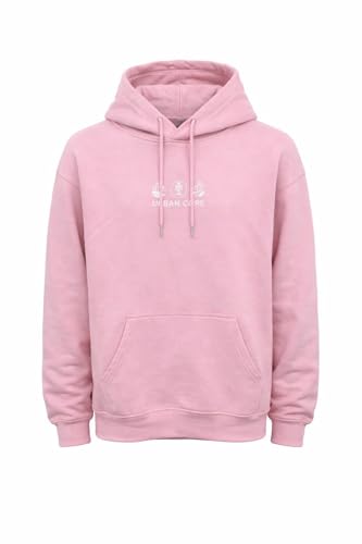 Image of Urban Core Women’s Printed Hoodie Oversized Fleece Pullover – Premium Cotton Blend Hooded Sweatshirt for Women, Regular Fit (S–XXL) (UK, Alpha, S, Regular, Regular, 1, Baby Pink)
