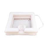 【Cubeta Para Ropa De Cama】 ： MATERIAL ， El lavabo inflable al aire libre está hecho de material de PVC ecológico y la manguera tiene un tapón en el extremo para controlar el flujo de agua.