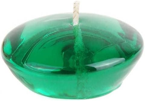 CFZ-108-12-0 3 in. Clear Gel Floating Candles, Hunter Green - 72 Piece