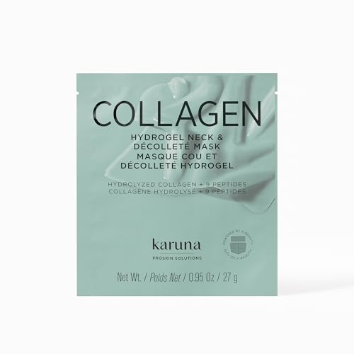 Karuna Collagen Neck & Chest Hydrogel Mask 1-Pack | Firming & Hydrating K-Beauty Masks with Collagen, Peptides & Niacinamide | For Wrinkles & Sagging Skin | Cruelty-Free