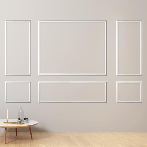 Lunghaa 6-Frame Premade Accent Wall Molding Kit, Ready-to-Assemble Wainscoting Panels, Pre-Cut Chair Rail Moulding Trim for Home Décor by Lunghaa - Image 2