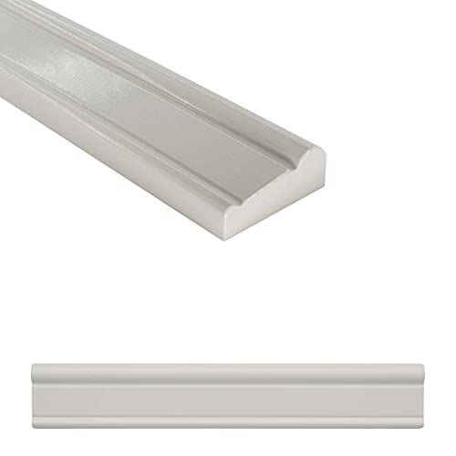 🔥 Hot Deals Questech Chair Rail Tile Trim, 2 x 12 inch Decorative Tile Edge Liner Backsplash, Polished Gray, 6 Pack