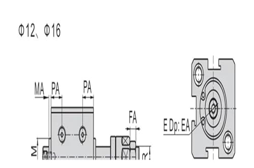 Cylindre pneumatique compact SDAJ pour résoudre les manques d'espace - 8