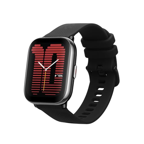 kwmobile Ersatzarmband kompatibel mit 20mm Amazfit Active 2/2 Square/Active Edge/Bip 3 / GTS 3 4 Armband - Fitnesstracker Band aus Silikon in Schwarz