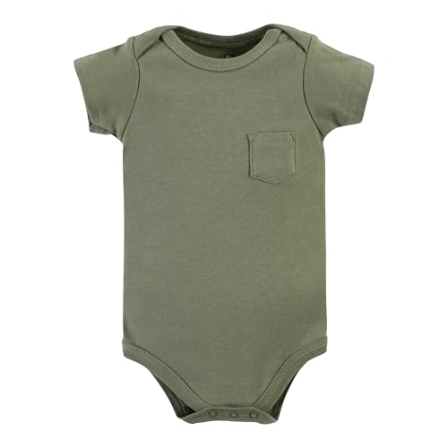 Image of Hudson Baby Unisex Baby Cotton Bodysuits, Going On Safari 5-Pack, 3-6 Months