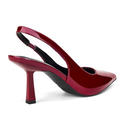 Image of Elisabet Tang Women's Kitten Heel Slingback Low Pumps 3 Inches Stiletto Pointed Closed Toe Elegant Dressy Bridal Wedding Party Shoes