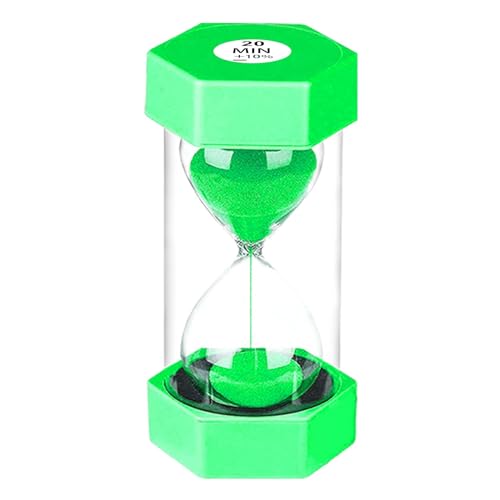 SuLiao Clessidra 20 minuti verde, set timer per orologio uova, vetro colorato, timer di sabbia Hourglass per la scuola dei bambini, lavarsi i denti, Kita, ufficio, casa, decorazione, giochi, aula,