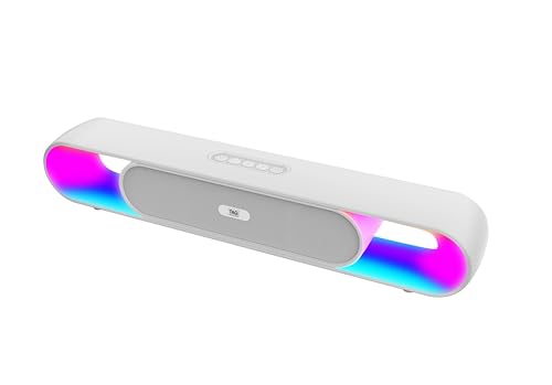 Image of TAG Kolors 16W Portable Wireless Bluetooth Speaker with Dynamic Stereo Sound | Customizable RGB LED Lights | TWS Feature | Supports Micro SD Cards, FM, USB | Comes with Inbuilt Mic (White)
