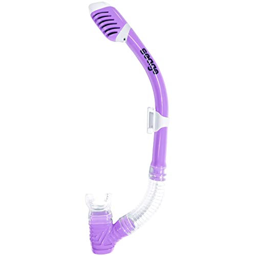 Seago Kids Dry Top Snorkel Tube Comfortable Mouthpiece One-Way Purge Valve for Pool Open Water Scuba Lap Swimming Swimmer Training Diving Snorkeling