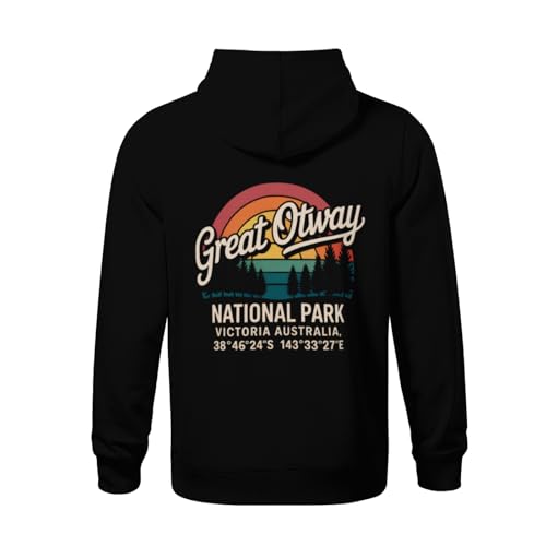 Kids Great Otway National Park with GPS Victoria Australia Boys Girls Lightweight Kangaroo Pocket Fleece Hoodies3