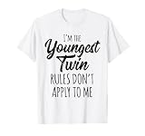 Twins Shirts Birthday Funny Siblings Youngest Twin T-Shirt