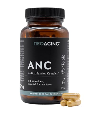 NEOAGING Antioxidantien Complex - die Zellschutz-Formel - Komplex mit über 25 Inhaltsstoffen - mit Quercetin, Resveratrol & Curcumin - vegan & ohne Zusatzstoffe - Vorratspack mit 120 Kapseln