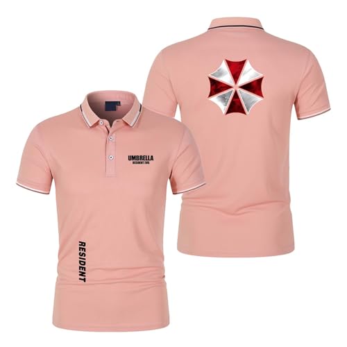 Polos De Manga Corta para Hombre para R.es.i.d.en.t Camiseta con Cuello Gráfico Y Botones De Colores Contrastantes Ropa Interior Transpirable De Media-FS||M