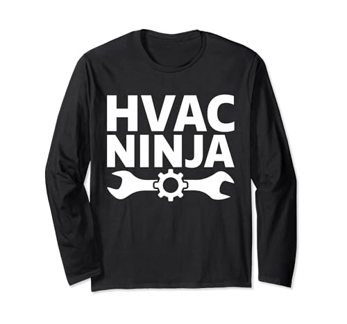 Technicien HVAC amusant HVAC Ninja Heat Ventilation Tech Manche Longue