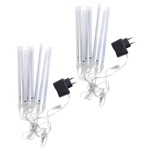 COLLBATH 2 Stück LED Lichterkette Meteorschauer 20cm Fallend Blau Energiesparend Pvc Außenbeleuchtung für Weihnachts und Partydeko