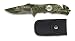 Navaja con insignia COE DE MONTAÑA FOS Apertura Asistida Rápida Camo Verde Hoja 8,6 cm para Caza, Pesca, Camping, Outdoor, Supervivencia y Bushcraft Albainox 18401AGR1034 + Portabotellas de regalo