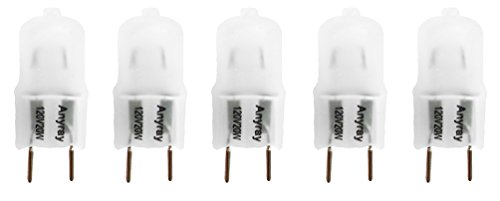 Anyray A1700F (5)-Pack 20 Watt G8 120V 130 Volt Halogen Light Bulb Frosted 20W 120 Volts G8S