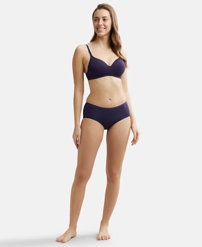 Image of Jockey JW11 Women Wirefree Padded Tencel Lyocell Elastane Stretch Full Coverage Multiway T-Shirt Bra with Adjustable Straps