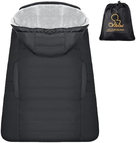 Orzbow Winter Baby Carrier Cover with Detachable Hood, Black