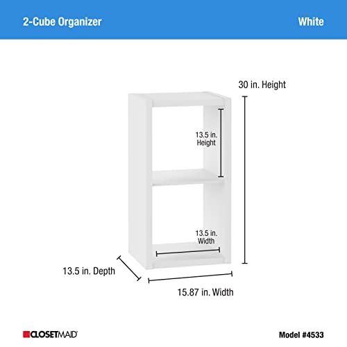 image for ClosetMaid 2 Cube Storage Shelf Organizer, Stackable with Open Back, V
