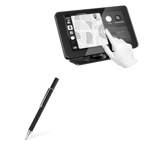 BoxWave Stylus Pen Compatible with APOKAMORI Portable Apple Carplay (7 in) - FineTouch Capacitive Stylus, Super Precise Stylus Pen - Jet Black