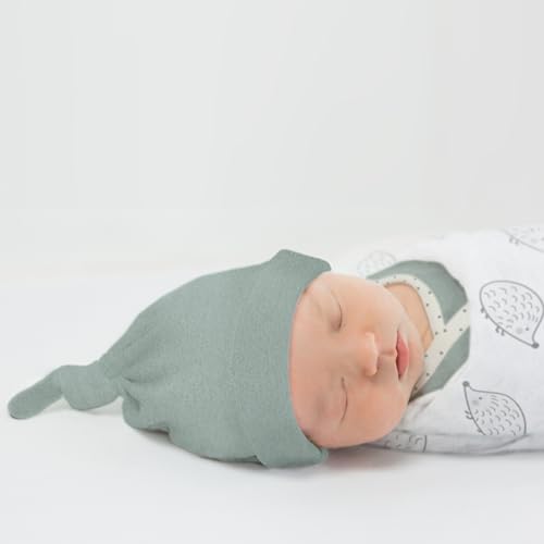 Image of SwaddleDesigns Softest Cotton Baby Pajama Gown with Foldover Mitten Cuffs for Infant Boy and Girl, Newborn, 0-3 Months