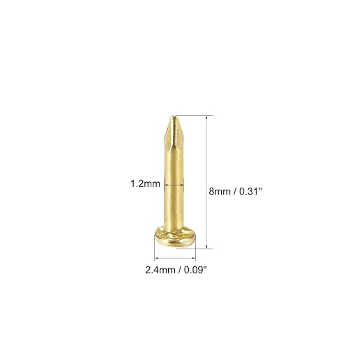 Clavos pequeños uxcell de 1 x 8 mm para decoración en madera, cajas y accesorios para el hogar, tono bronce, 300 piezas miniatura 2