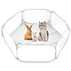 QWORK® Laufstall Haustiere, Faltbar Gehege für Tiere, Pop-up-Laufstall, für Meerschweinchen, Kaninchen, Hamster, Katzen, Hunde