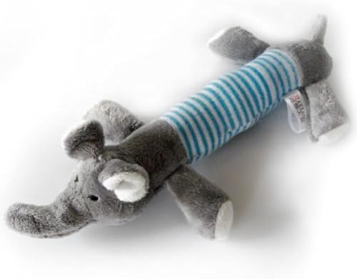 Juguete mordible para perros pequeño-mediano gris con chirriador