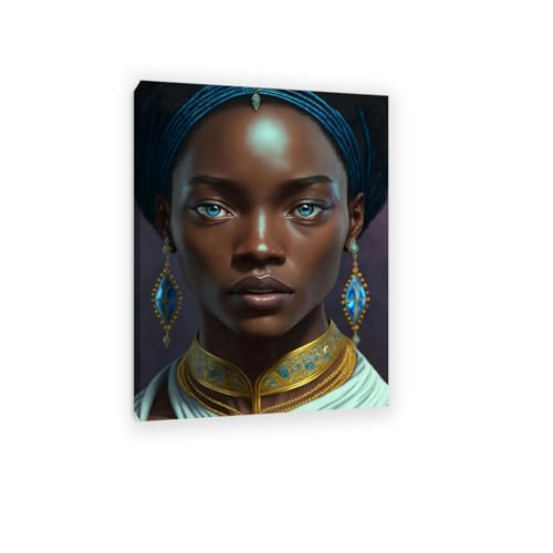 Peinture femme africaine toile colorée affiche photo 55x40cm