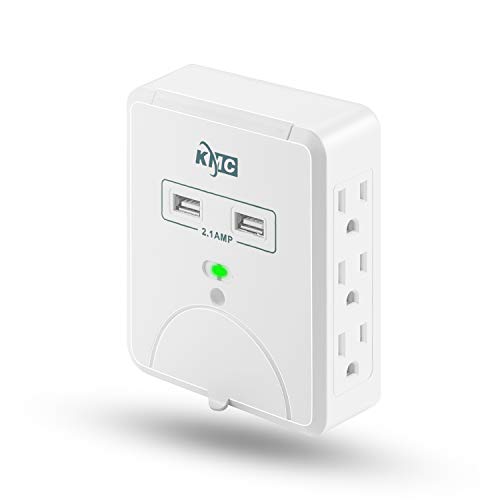 KMC Wall Surge Protector,6 Outlet Wall Mount Power Strip with 2 USB Charging