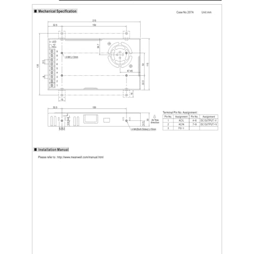Alimentation à découpage 350 W LRS-350-15 transformateur AC DC