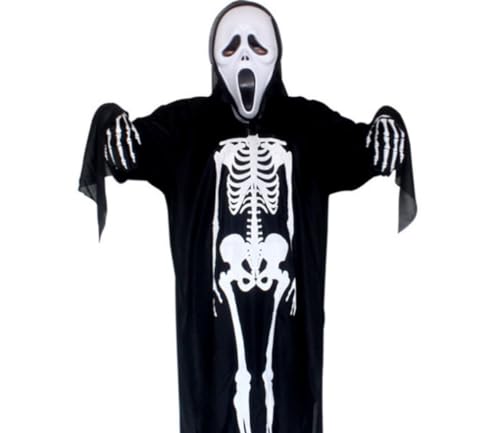 YKKJONLY Costume Squelette，Masques Scream Halloween，pour Halloween, Carnaval et fêtes.(S)