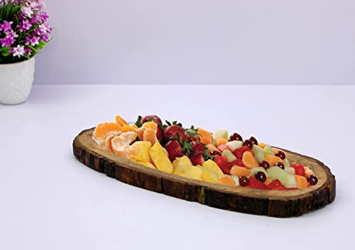 Image of KLEO Wooden Serving Tray Platter for Home and Kitchen Tableware Serveware | 16 inch Inches