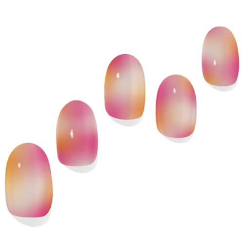 Adora Couture Semi Cured Gel Nail Strips with 30 Pieces, Salon Quality Wraps for Women, Pink Ombre UV Gel Stickers, Ruby Orchid