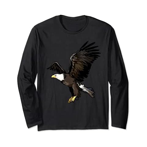 Beautiful American Bald Eagle Bird In Majestic Flight Art Long Sleeve T-Shirt Cover