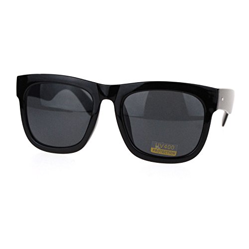 PASTL Oversized Square Sunglasses Black Thick Horn Rim Frame UV