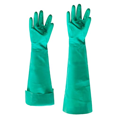 Evita salpicaduras con los guantes nitrilo resistentes largos de 45cm 6