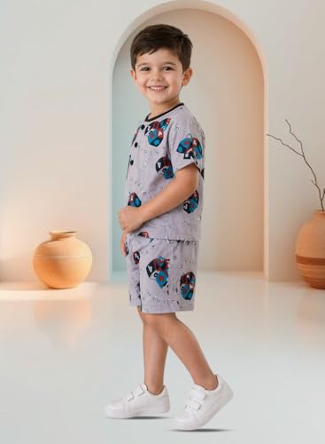 Image of 3BROS Baby Boys & Baby Girls Cotton Hosiery Clothing Set Half Sleeves T-shirt with Matching Pants (DB20HS6027 Parent)