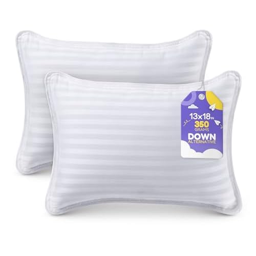 Utopia Bedding Toddler Pillow (White, 2 Pack), 13×18 Pillows for Sleeping, Soft and Breathable Cotton Blend Shell, Small Kids Pillow Perfect for Toddler Bed and Travel (Intended for Age 2 and up)