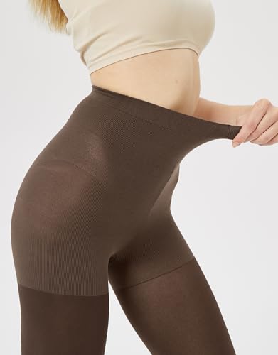 CozyWow Womens Run Resistant Opaque Tights with Control Top,80D High Waist Pantyhose,Ultra Soft and Stretchy3