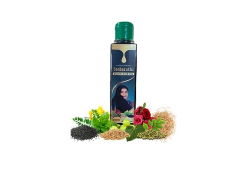 Sembaruthi Herbal Black Hair Oil for Men & Women with Ayurvedic herbs of Amla, Henna, Hibiscus & Bhringraj Oil | Paraben free | 500ml