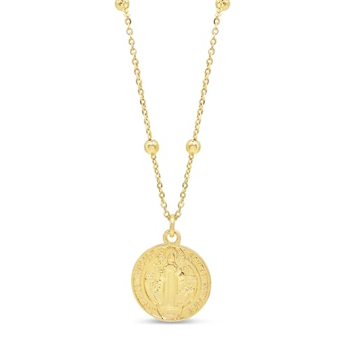 14k Gold Plated Catholic Medallion Necklace, 17.5 Inches4