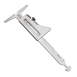 Calibre de tubo de soldadura de acero inoxidable, calibrador Vernier para medir la desalineación interna de tuberías, escala dual métrica y estándar, 158 x 64 mm