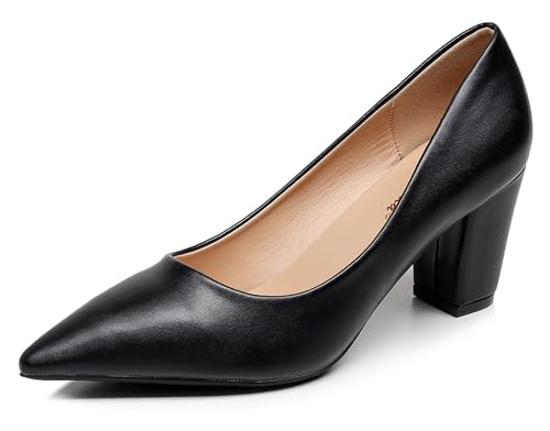 VenusCelia Women's Lewin Pump Chunky Heel Shoe