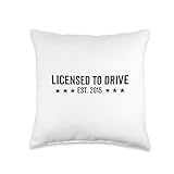 Licensed to Drive Est 2015 New Driver License Driving Throw Pillow