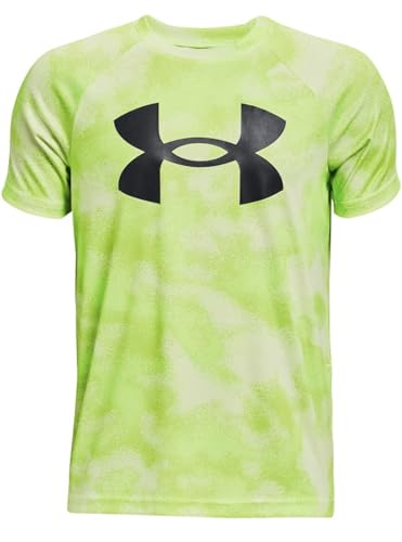 Under Armour Boys' Tech Big Logo Lime Surge Whire Printed Short-Sleeve T-Shirt (370) Lime Surge / / White X-Large XL