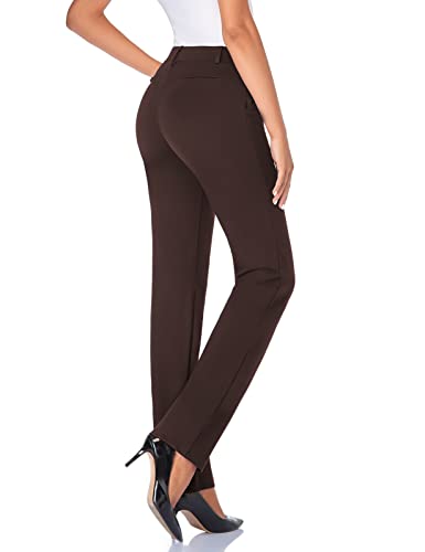 Image of Tapata Women's 28'' /30'' /32'' /34'' Stretchy Straight Dress Pants with Pockets Tall, Petite, Regular for Office Work Business