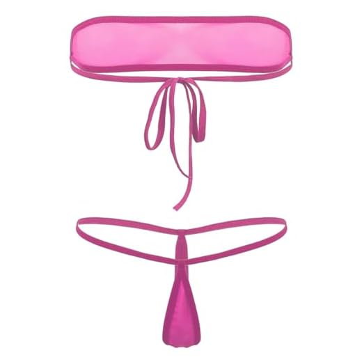iiniim Micro Bikini Mujer Sexy Mini Bikini Tangas G-String Braga Alta Cintura Bikinis Brasileños Dos Piezas Traje de Baño Conjunto de Lencería Erótica Pijama A Rosa A Talla única